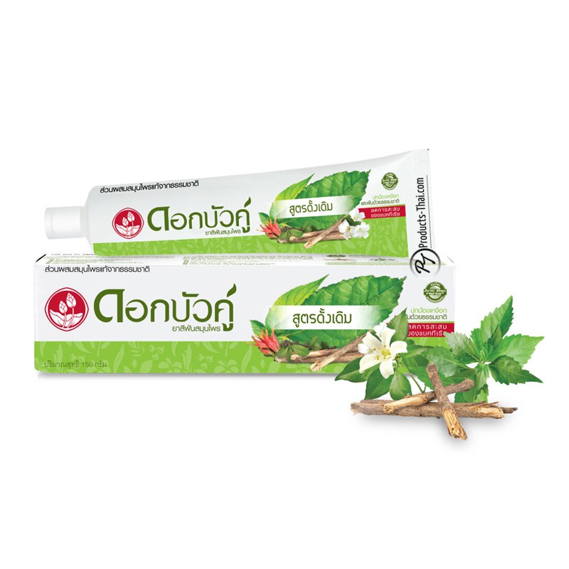 Dok Bua Ku (Twin Lotus) Herbal Toothpaste - Original (100g)